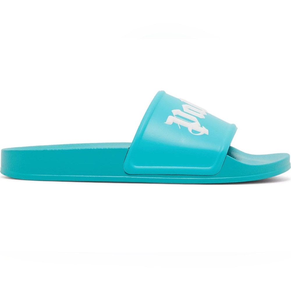 Palm Angels LIGHT BLUE POOL SLIDER LOGO Sandals Men’s Size 10